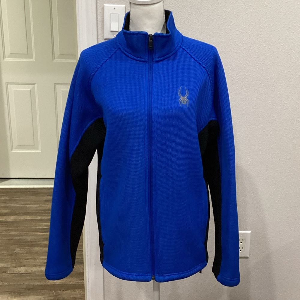 Preowned Men’s Spyder Zip Jacket Blue & Black Size Medium (Item#M001)